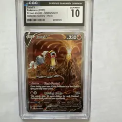 Cgc 10 Entei 2023 Pokemon Crown Zenith Gg36/gg70galarian Gallery Holo English - Image 1