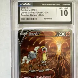 Cgc 10 Entei 2023 Pokemon Crown Zenith Gg36/gg70galarian Gallery Holo English - Image 5