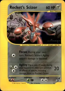 Pokemon Rocket's Scizor 4 Best of Game WINNER Promo Near Mint - Image 1