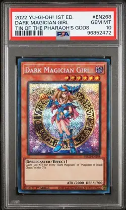 PSA 10 Dark Magician Girl MP22-EN268 1st Edition Tin Pharaoh's Gods Yugioh - Image 1