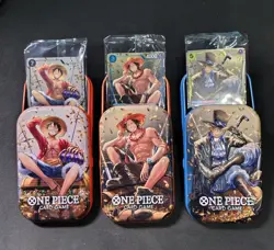 One Piece Tcg Set 3x Mini Tin Luffy Ace Sabo Vol.2 TS-02 Carrying on his will - Image 1