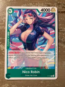 Nico Robin P-111 Heroines Edition Promo One Piece Card English Near Mint - Image 1