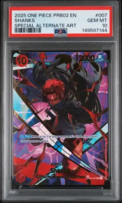 ONE PIECE PRB02 OP06-007 SHANKS SPECIAL SP SR PSA 10 - Image 1