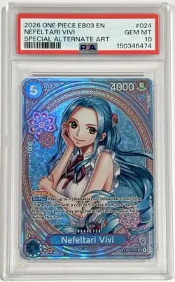 2025 One Piece Nefeltari Vivi EB03-024 Special Alternate Art PSA 10 English - Image 1
