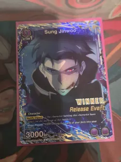 Union Arena Sung Jinwoo Release Event Winner Card Solo Leveling 016 Foil - Image 1