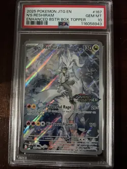 Pokemon TCG N's Reshiram Stamped Promo Holo Card 167/159 SV09 - Image 1