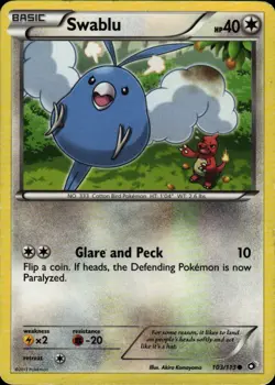 Pokemon TCG Card Swablu Colorless Normal Legendary Treasures LTR 103/113 - Image 1