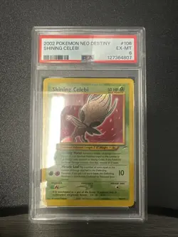 Shining Celebi Holo Secret Rare Card 106/105 Neo Destiny Vintage PSA 6 - Image 1