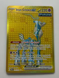 Iron Crown EX 216/162 Hyper Rare Gold SV05: Temporal Forces Pokemon TCG Card - Image 1