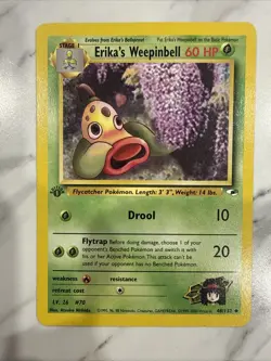 Pokemon TCG Erika's Weepinbell Gym Heroes 1st Edition Card 48/132 NM-LP - Image 1