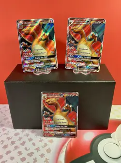 Charizard GX SM60 MP/LP Full Art Sun&Moon Black Star Promo Pokemon 3 Card Lot - Image 1