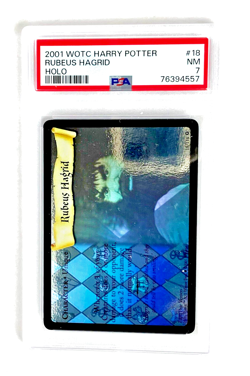 PSA 7 NM RUBEUS HAGRID Harry Potter Card #18 18/116 Base Set Holo Rare 2001 WOTC - Image 1