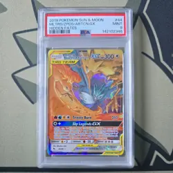 Pokemon TCG Moltres & Zapdos & Articuno GX Hidden Fates Card 44/68 PSA 9 Mint - Image 1