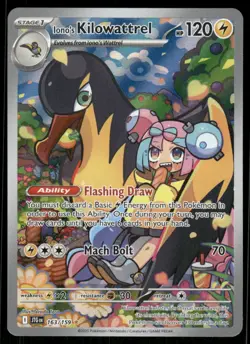 Pokemon Cards Iono's Kilowattrel 163/159 Journey Together IR NM *2 - Image 1