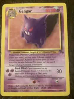 Gengar 20/62 Fossil Regular – Rare – Vintage Pokemon Card – 1999 - Image 1