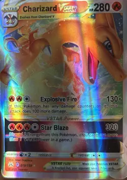 Pokemon Charizard VSTAR 019/159 Holo Dragon Type 280 HP Pokemon TCG Card 2023 - Image 2