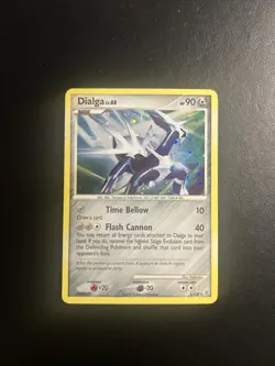 Dialga 1/130 Diamond and Pearl Pokemon Card Holo Rare Lightly Played LP - Image 1