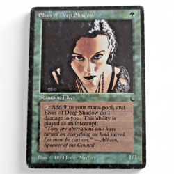 MTG Elves of Deep Shadow The Dark DRK Uncommon Green Creature 1/1 Adds Black LP - Image 1