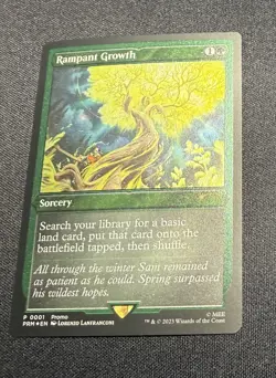 Rampant Growth Foil Etched Promo MTG - Excellent - Image 1