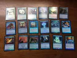 Lot of 18 Foil Blue EDH Commander Cards Opportunity Deep Analysis Everflowing - Image 1