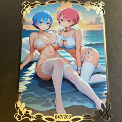 Goddess Story Gold METAL Card - Serial Number #/200! Rem & Ram Double Sided - Image 1