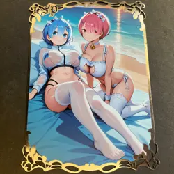 Goddess Story Gold METAL Card - Serial Number #/200! Rem & Ram Double Sided - Image 2