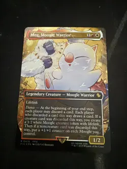 Magic MTG Final Fantasy Mog, Moogle Warrior Chocobo Track Foil Rare NM - Image 1