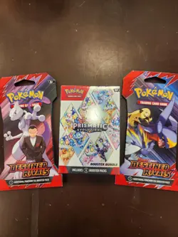 Pokemon Scarlet & Violet Destined Rivals Prismatic Evolutions Booster Packs Mew… - Image 1