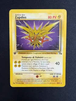 Pokemon Zapdos 30/62 Fossil Rara Prima Edizione Wizards ITA Carte Vintage - Image 1