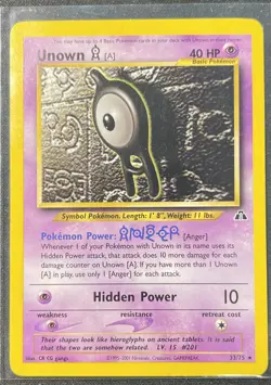 Unown A 33/75 Neo Discovery Pokemon TCG NM ENN Cards - Image 1