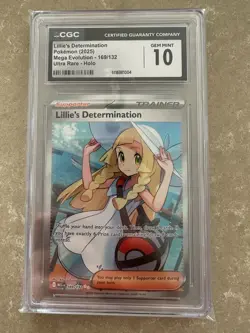 Lillie's Determination 169/132 [UR IR] Mega Evolution GEM MINT CGC 10 - Pokemon - Image 1