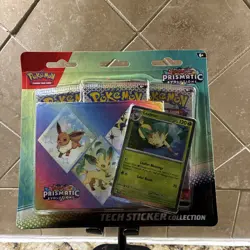 PRISMATIC EVOLUTIONS TECH STICKER COLLECTION LEAFEON POKEMON TCG BLISTER PACK - Image 1
