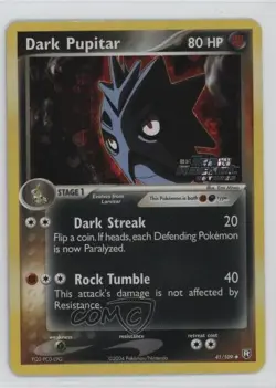 Dark Pupitar Reverse Foil Pokemon EX Team Rocket Returns #41 2004 - Image 1