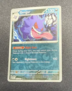 Gengar 057/091 Reverse Holo Pokemon SV: Paldean Fates - Excellent - Image 1