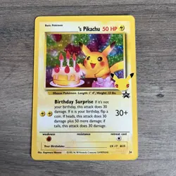 Birthday Pikachu 24 Holo Celebrations Classic Collection Pokemon Card - Image 1