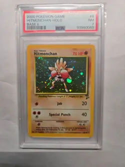 2000 Pokemon Hitmonchan 008/130 Base Set 2 Holo PSA 7 NEW CERT - Image 1