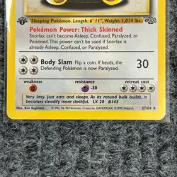 Vintage Pokemon Jungle Snorlax 1st Edition 27/64 Rare Non-Holo NM/Mint - Image 4