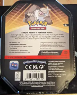 Pokemon TCG Triple Whammy Collector Tin Slaking - Sealed - Image 2
