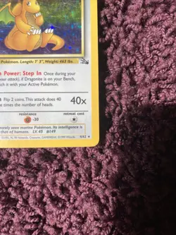 HOLO DRAGONITE Unlimited Fossil Set 4/62 Pokemon Card WOTC 1999. Good Condition. - Image 4