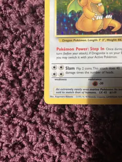 HOLO DRAGONITE Unlimited Fossil Set 4/62 Pokemon Card WOTC 1999. Good Condition. - Image 5