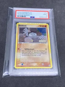 Pokemon EX Legend Maker Geodude Reverse Holo 2006 #53/92 PSA 9 Mint - Image 1