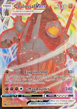 Pokemon Coalossal VMAX 099/185 Vivid Voltage Sword & Shield ULTRA RARE - Image 1