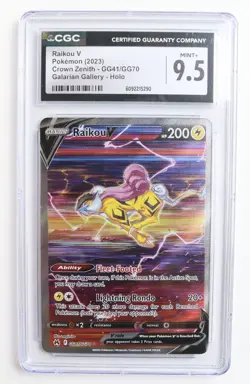 2023 Pokemon Raikou V Crown Zenith CG41/CG70 Galarian Gallery Holo Mint+ 9.5 CGC - Image 1