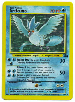 Pokemon TCG Fossil Articuno 2/62 Fossil Holo - Unlimited - MP - Image 3