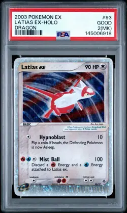 Latias Ex Holo #93 Dragon 2003 Pokemon - PSA 2 (MK) - Image 1