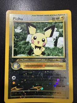 Pokemon Pichu TCG Reverse Holo Card 35 WOTC Promo Black Star Promo - Image 1