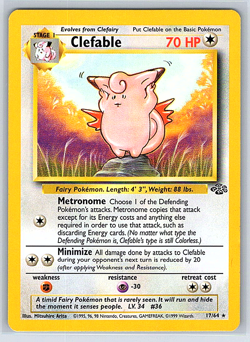 Clefable 17/64 Jungle NM or LP Pokemon Card - Image 1