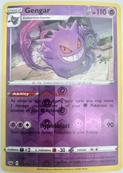 Pokemon Gengar Reverse Holo Rare Card 85/202 Sword & Shield - NM/mint - Image 1