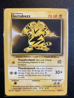 Pokemon TCG Electabuzz Base Set Unlimited Rare Card 20/102 - Image 1