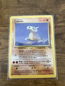 Cubone Jungle Regular Card 50/64 WOTC Vintage LP/NM - Image 1